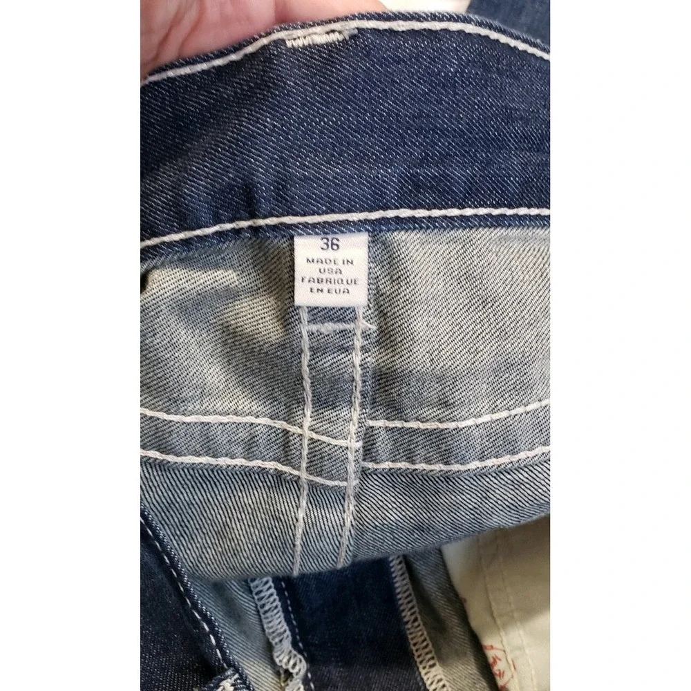 True Religion Straight Fit Jeans Men's Size 36x34 Dark Wash Denim